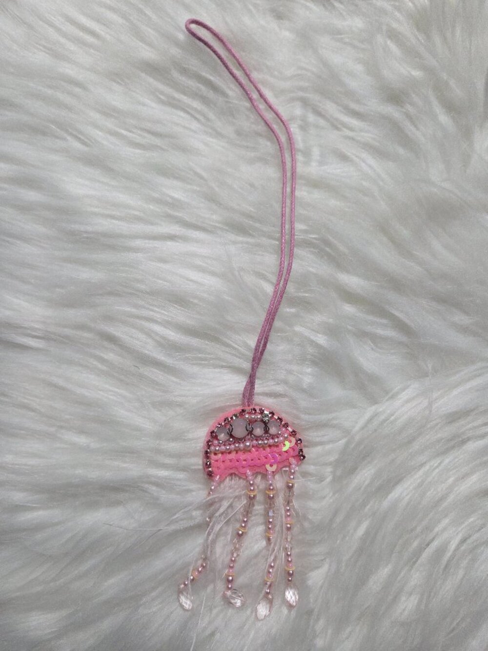 Pink Jellyfish Bag Charm